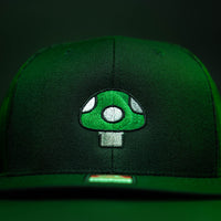 Mushroom Hat (Green) - Black Flat Bill Trucker