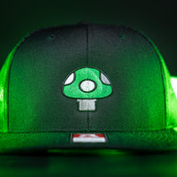 Mushroom Hat (Green) - Black Flatbill Trucker Hat